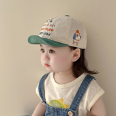 鸭舌帽夏 棒球帽男儿童女孩防晒软檐韩版 宝宝帽子春秋薄款 遮阳时尚