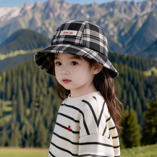 韩系复古宝宝帽子秋冬款保暖加厚灯芯绒渔夫帽男女儿童防风盆帽潮