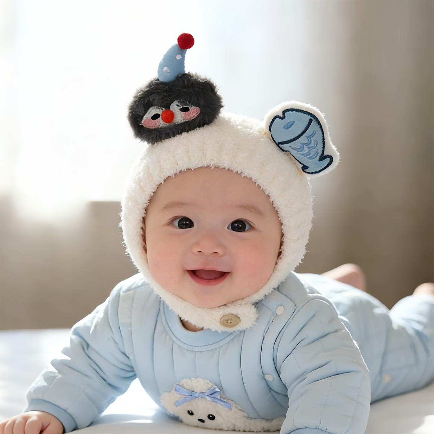 婴儿帽子秋冬季保暖加厚针织护耳毛线帽男女宝宝小月龄包头毛绒帽,童装/婴儿装/亲子装,帽子,淘宝优惠券,粉丝福利购,淘宝优惠卷