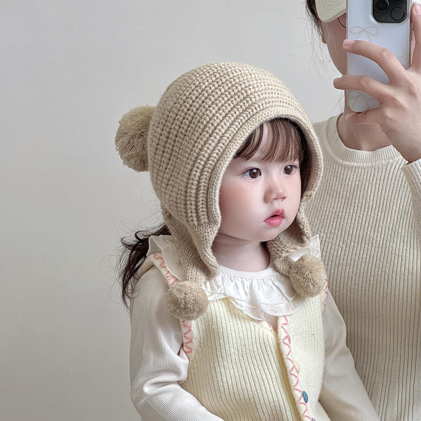 ins韩系儿童帽子秋冬季保暖加厚针织护耳帽男女宝宝防风毛线帽潮
