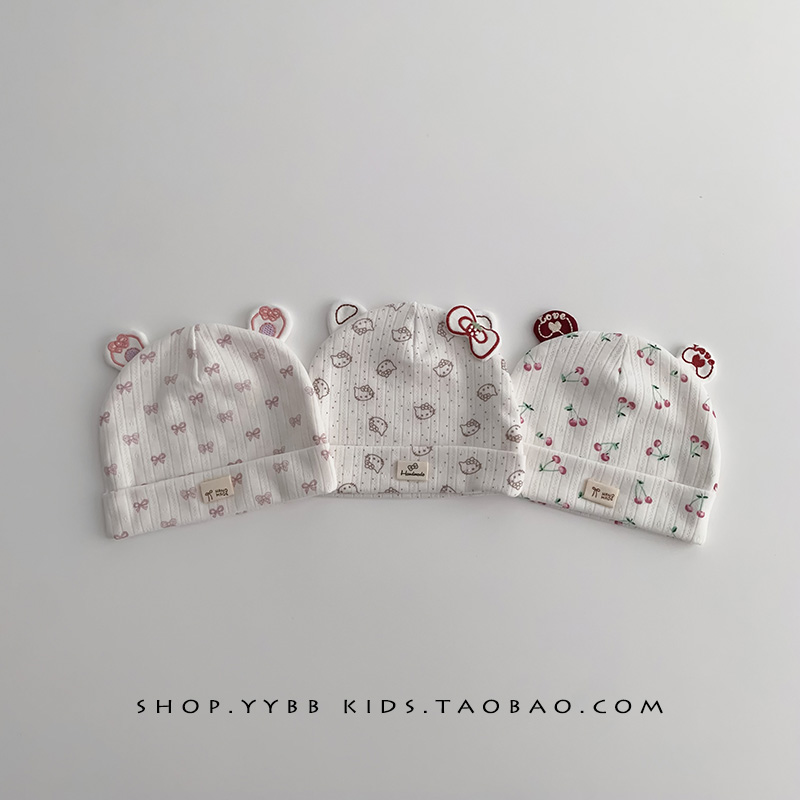 婴幼儿帽子春秋季护囟门新生胎帽男女宝宝小月龄0-3月套头初生帽