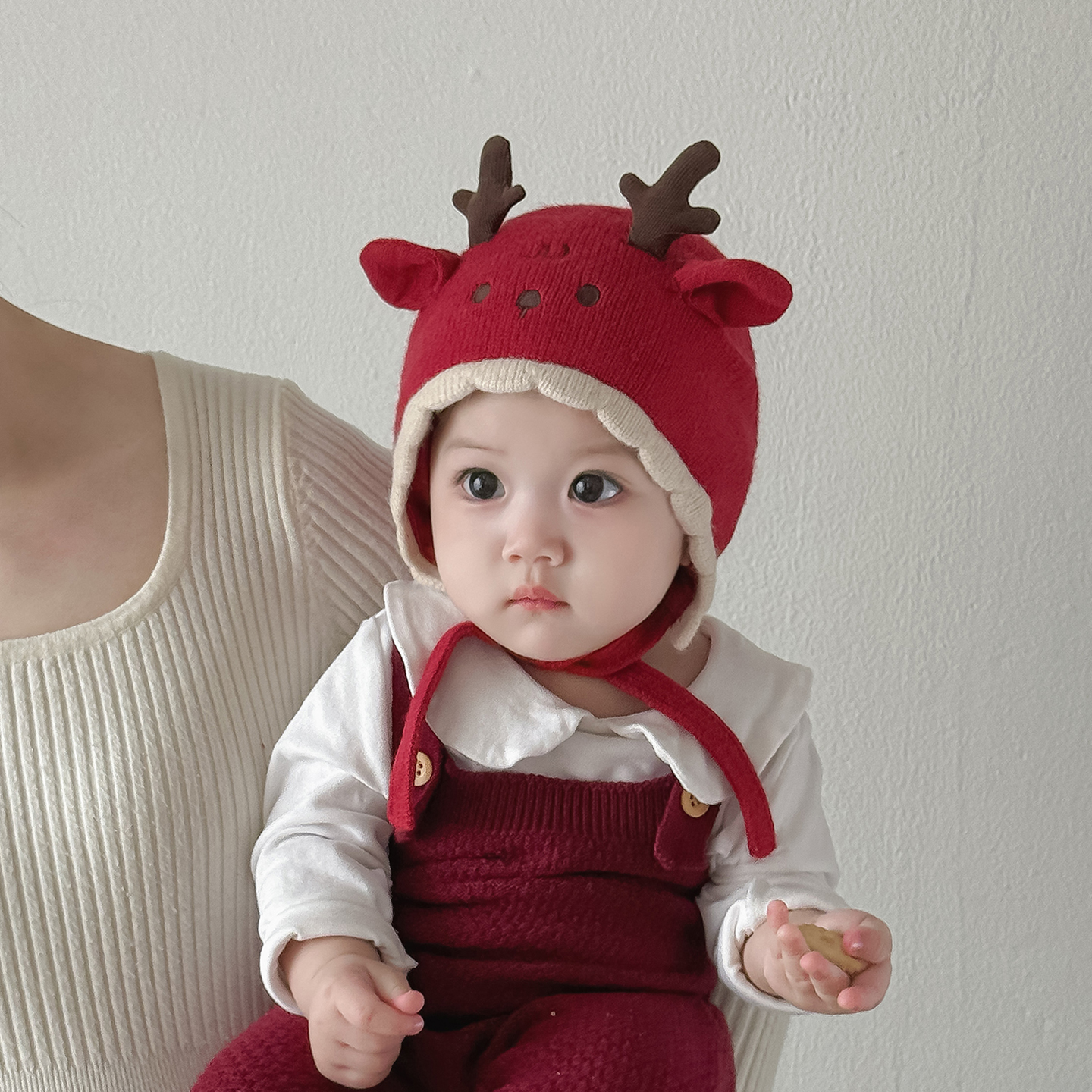 婴幼儿帽子秋冬季保暖加厚针织毛线帽男女宝宝小月龄防风护耳胎帽