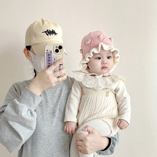 婴儿帽子秋冬季保暖防风护耳针织帽宝宝小月龄甜美草莓公主毛线帽