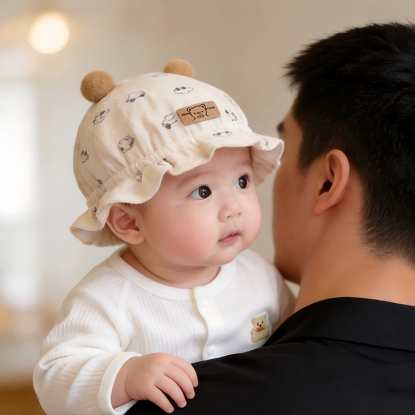 婴幼儿帽子春秋季可爱卡通渔夫胎帽宝宝小月龄出游松紧防风盆帽冬