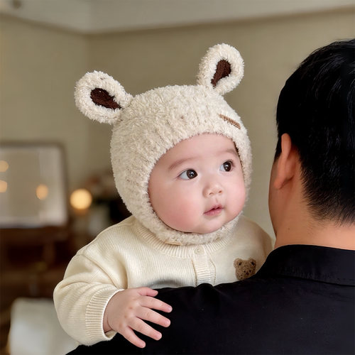 婴儿可爱超萌帽子秋冬季保暖加厚针织护耳帽男女宝宝小月龄毛线帽