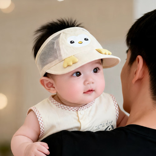 婴幼儿帽子夏季薄款护囟门胎帽男女宝宝小月龄新生空调居家空顶帽