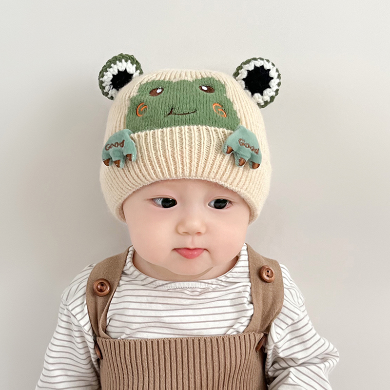 秋冬可爱卡通新生婴儿帽子毛线帽