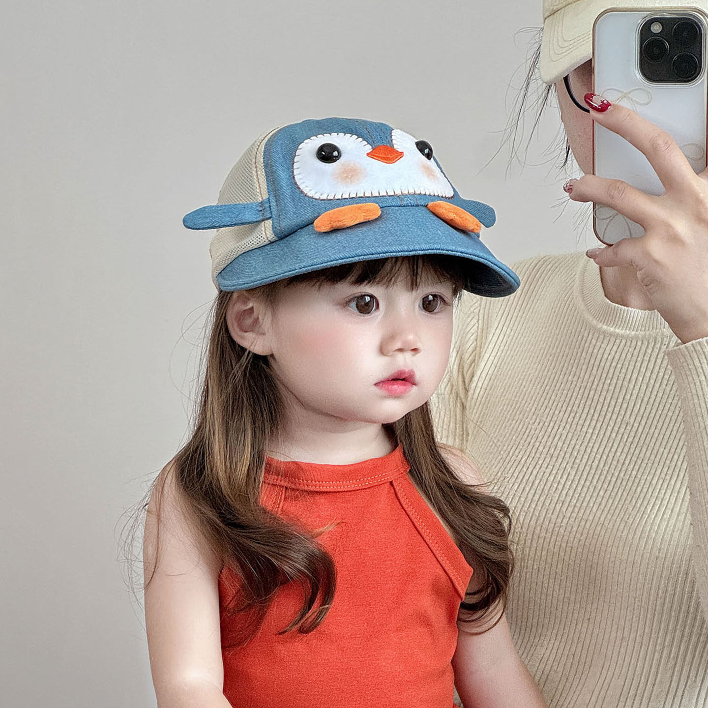 婴儿帽子夏季薄款透气网眼大帽檐鸭舌帽男童女宝宝遮阳防晒棒球帽