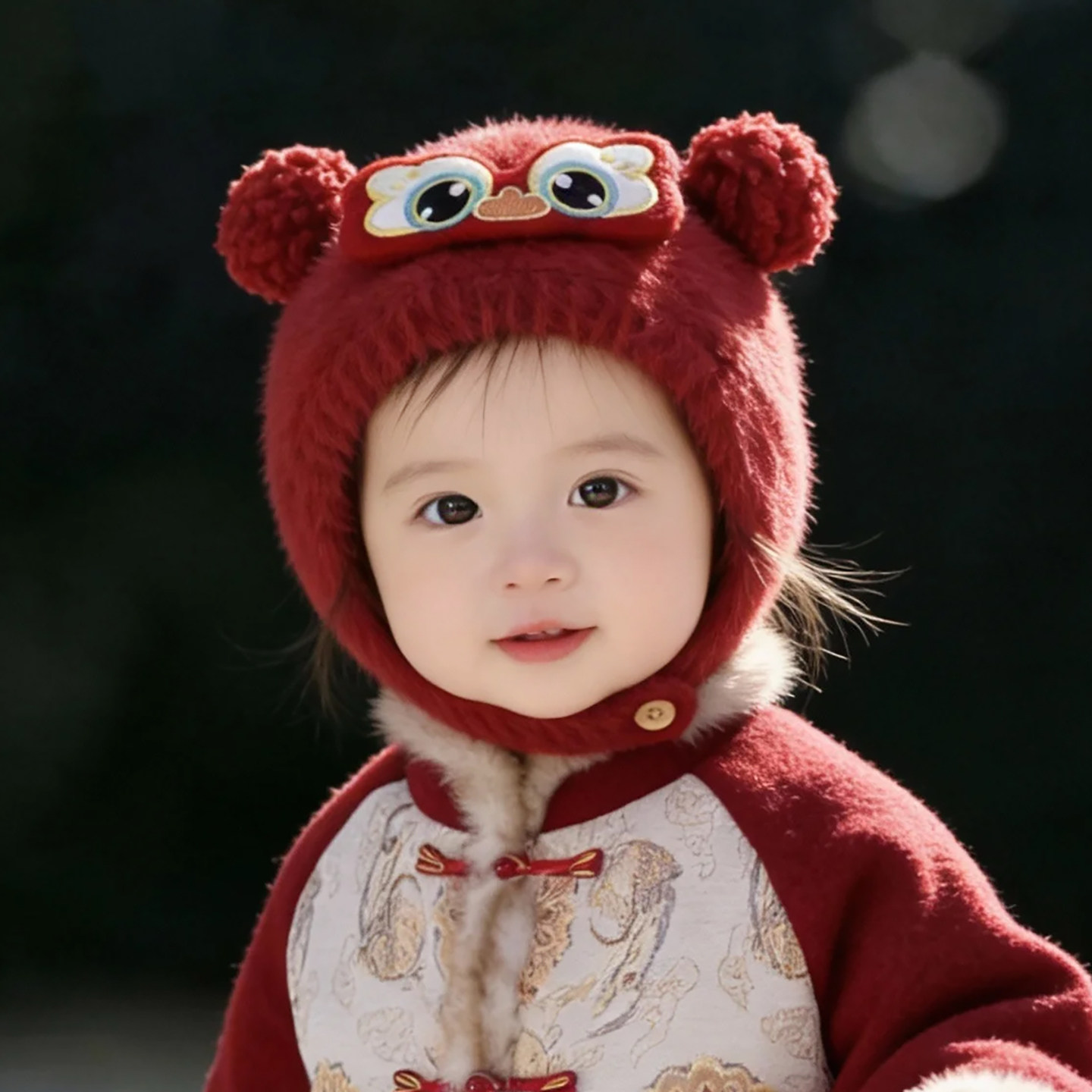 婴儿喜庆新年帽子冬季保暖加厚针织护耳帽男女宝宝红色包头毛绒帽,童装/婴儿装/亲子装,帽子,淘宝优惠券,粉丝福利购,淘宝优惠卷