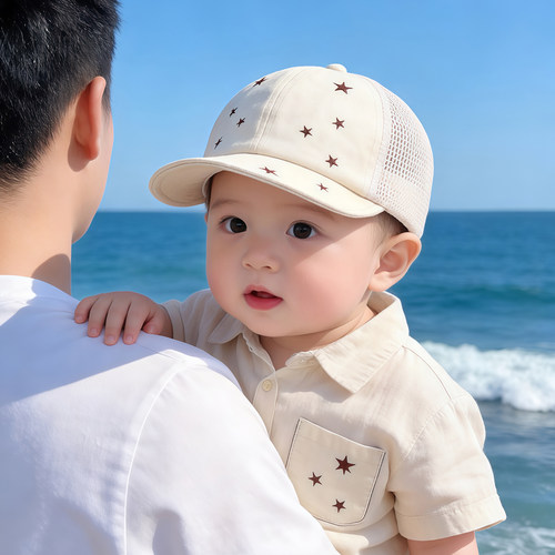 儿童帽子夏季薄款遮阳防晒鸭舌帽男女宝宝户外透气网眼棒球帽春天