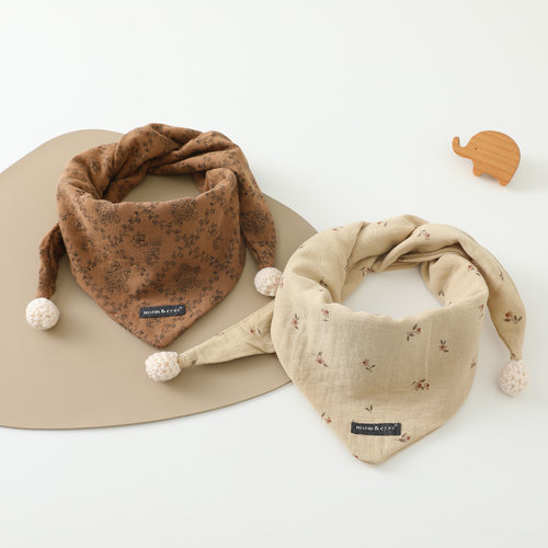 ins韩系儿童围巾秋冬季三角巾男女宝宝出游防风保暖纯棉围脖春天