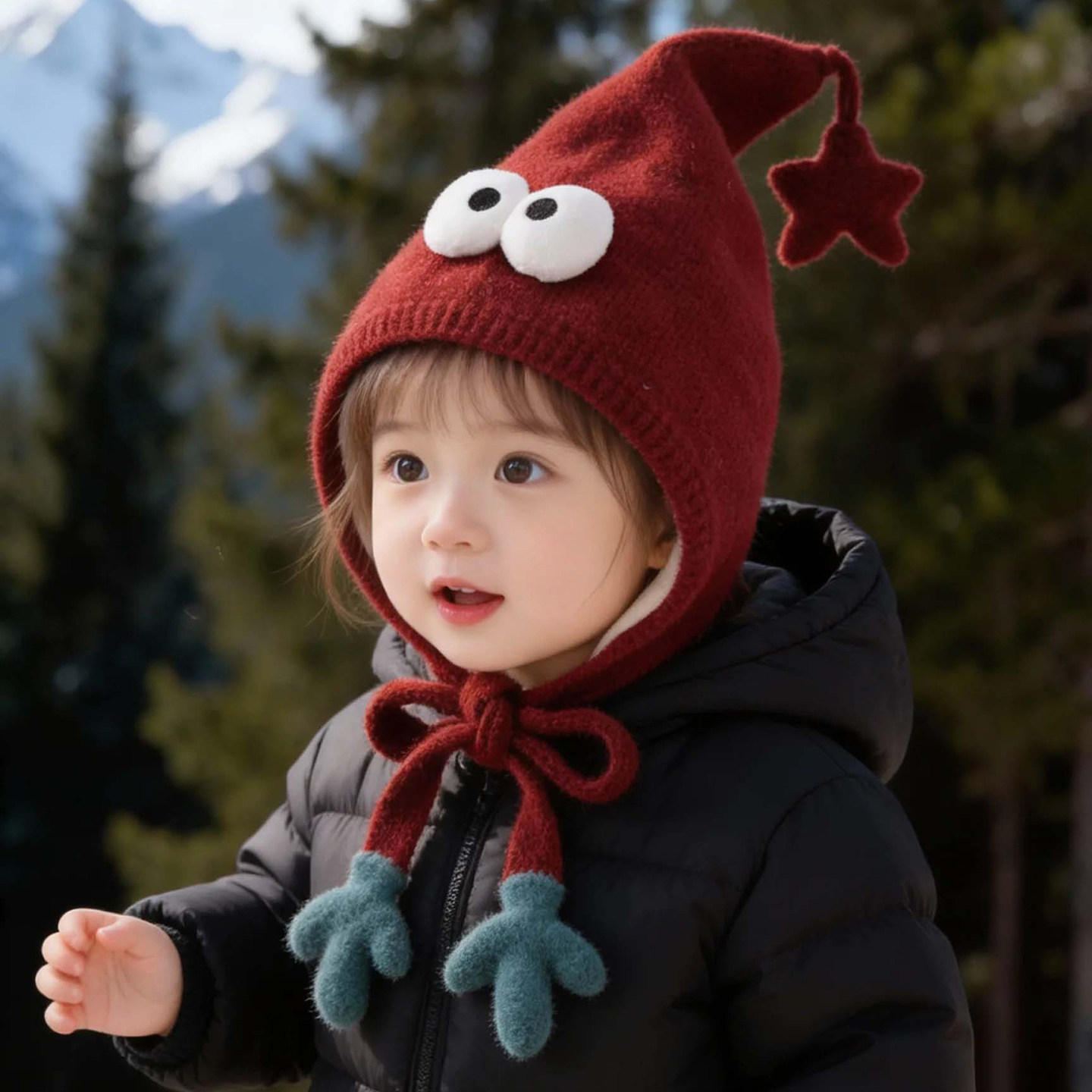 儿童帽子秋冬季保暖加厚毛线帽可爱星星男孩女宝宝防风护耳针织帽,童装/婴儿装/亲子装,帽子,淘宝优惠券,粉丝福利购,淘宝优惠卷