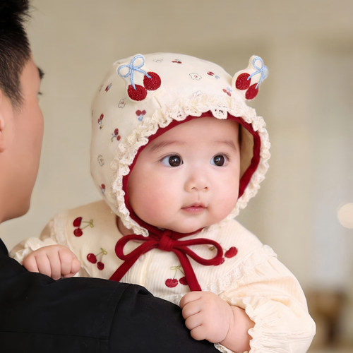 婴儿帽子春秋款防风包头公主帽女宝宝小月龄纯棉保暖护囟门胎帽冬