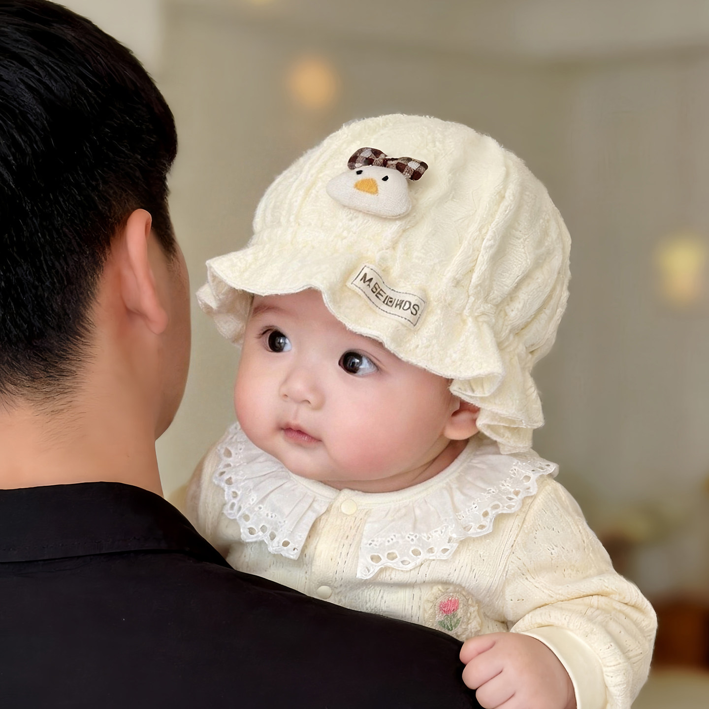 宝宝帽子秋冬款保暖松紧渔夫胎帽男孩女婴幼儿纯棉防风小月龄盆帽