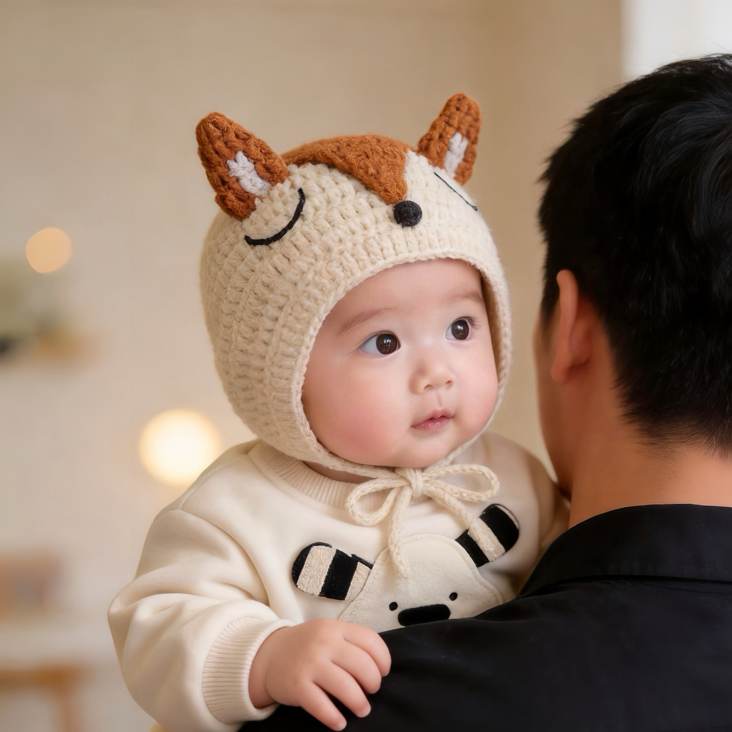 可爱造型宝宝帽子秋冬季保暖加厚针织护耳包头帽男女儿童毛线帽潮