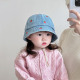 儿童帽子春秋季 可爱卡通系带渔夫帽女宝宝出游防风水洗牛仔盆帽冬