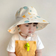 儿童帽子夏季 透气网眼女童大帽檐渔夫帽宝宝遮阳男童防晒帽潮 薄款