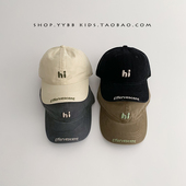 韩版 潮流儿童帽子春秋季 出游防风鸭舌帽男女宝宝简约洋气棒球帽冬