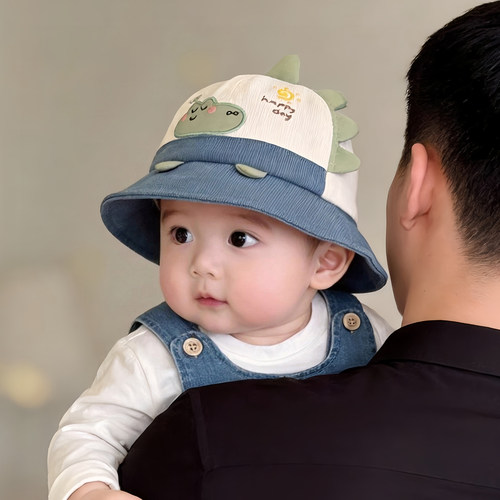 儿童帽子秋冬款保暖加厚灯芯绒可爱卡通渔夫帽男孩女宝宝防风盆帽