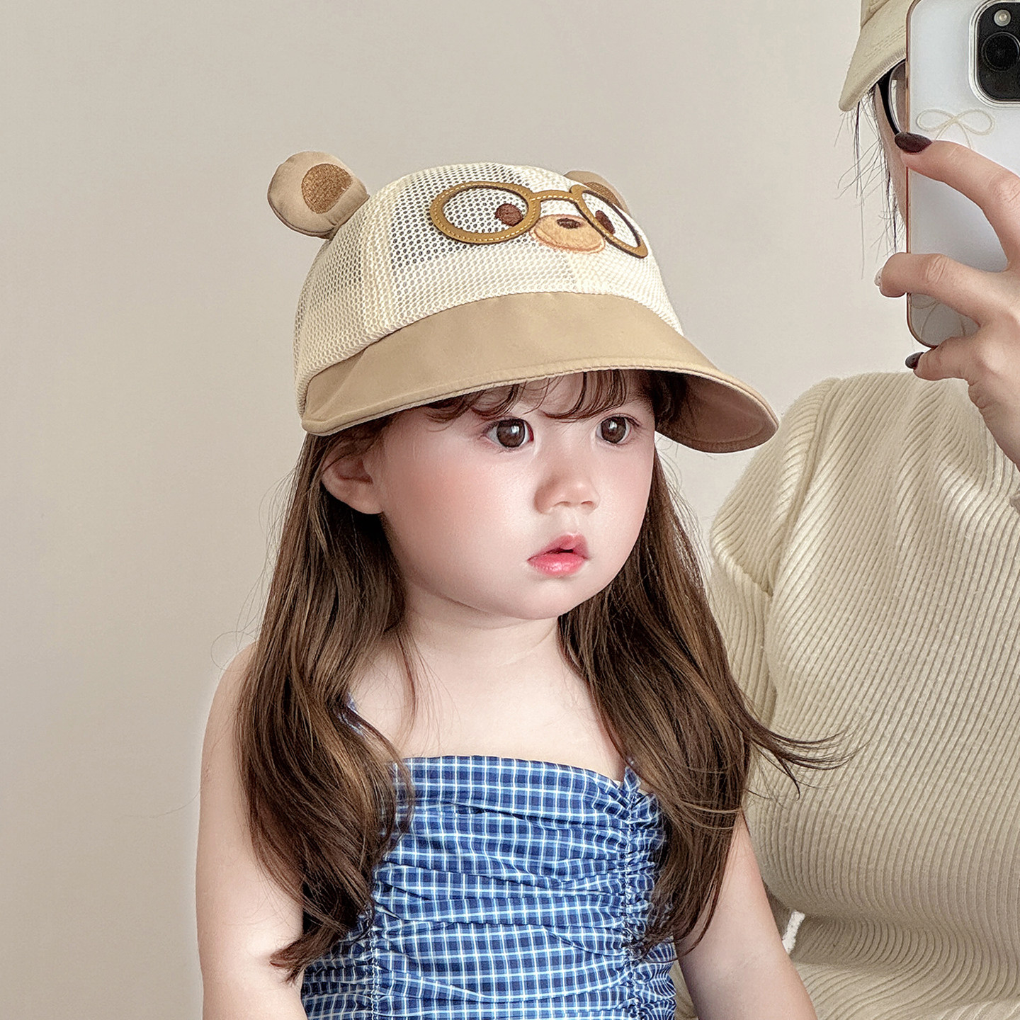 宝宝遮阳帽子夏季薄款防晒透气网眼大帽檐鸭舌帽男女儿童棒球帽春