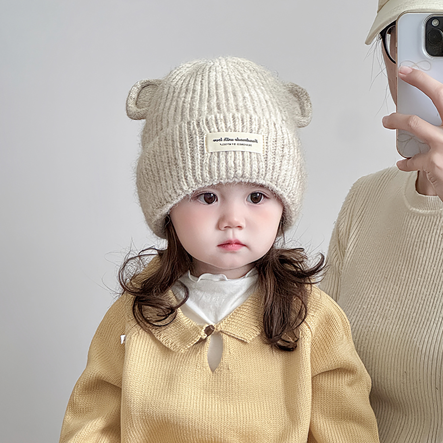 儿童帽子秋冬季保暖加厚针织套头帽男女宝宝韩版简约防风毛线帽潮