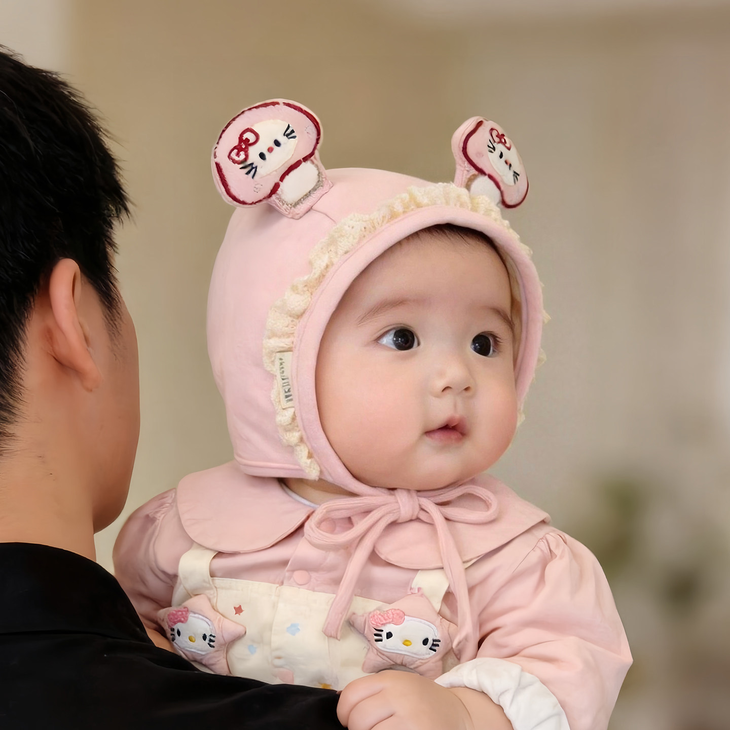 婴幼儿帽子秋冬款保暖防风护囟门包头帽女宝宝小月龄可爱女孩胎帽