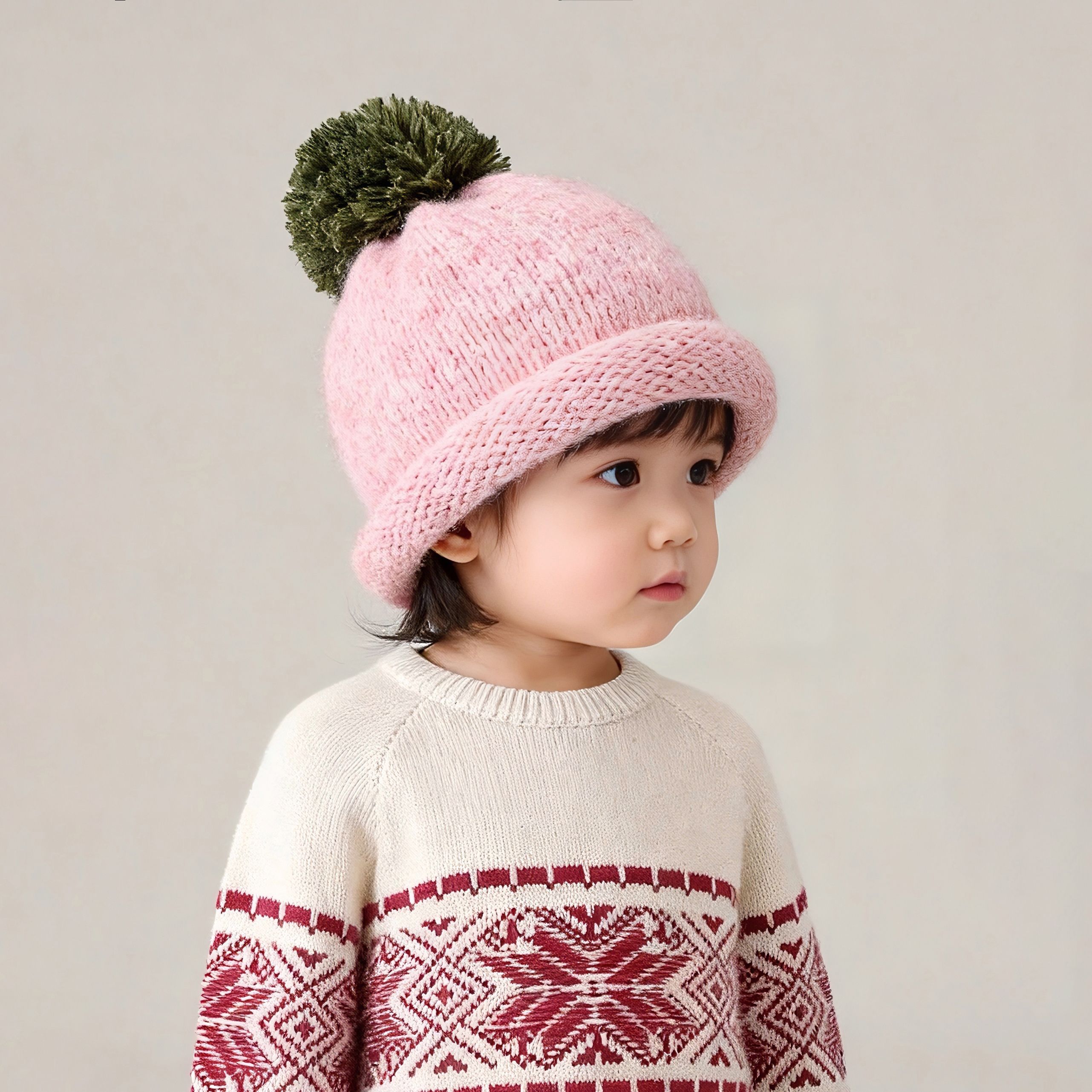 韩系儿童帽子秋冬季保暖加厚针织套头帽男女宝宝防风毛线渔夫帽潮