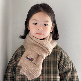 秋冬季儿童围巾羊绒保暖针织护脖男女宝宝可爱卡通防寒脖套围脖潮