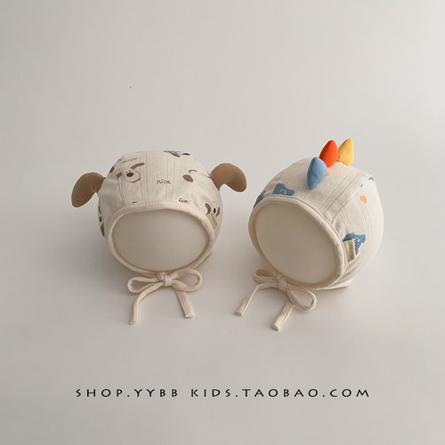 婴儿帽子春秋季护囟门胎帽男女宝宝护耳可爱耳朵小月龄夏天包头帽