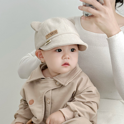 宝宝帽子秋冬款韩版时尚洋气小男孩婴儿鸭舌帽春秋男童软檐棒球帽