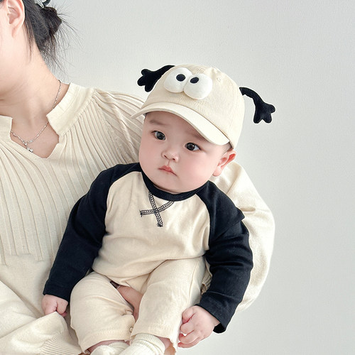 宝宝帽子春秋薄款遮阳防晒可爱搞怪触角鸭舌帽男女童出游棒球帽夏