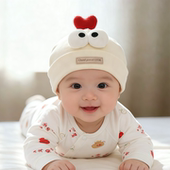 ins韩系婴儿帽子春秋薄款 遮阳护囟门套头帽男女宝宝小月龄胎帽夏