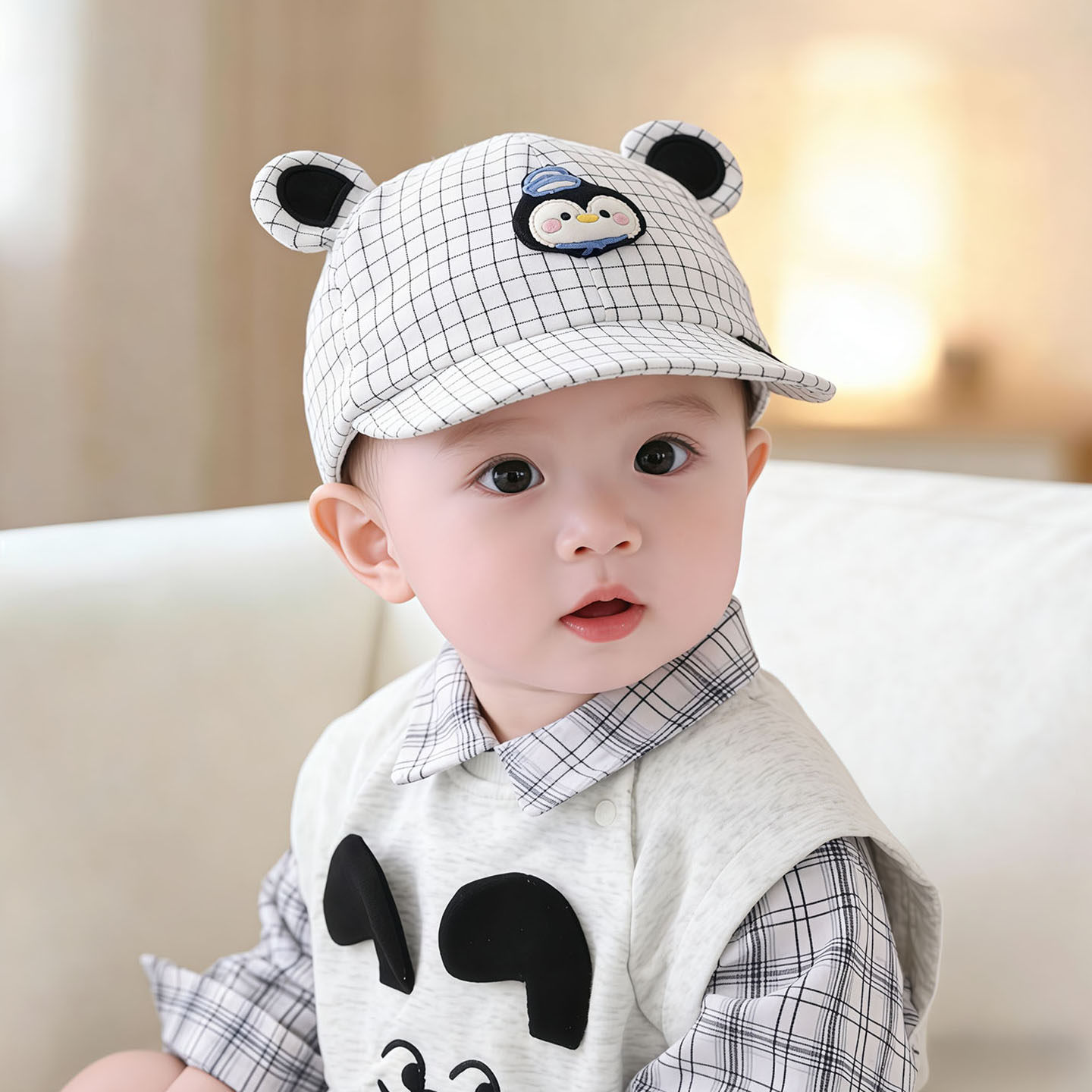 婴儿帽子春秋薄款遮阳防晒鸭舌帽男女宝宝可爱卡通夏小月龄棒球帽