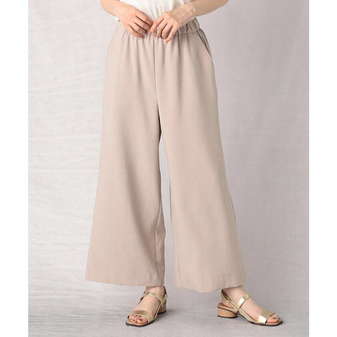 日单新款拼色滚边阔腿裤时尚百搭松紧腰宽松休闲裤女,女装/女士精品,休闲裤,淘宝优惠券,粉丝福利购,淘宝优惠卷