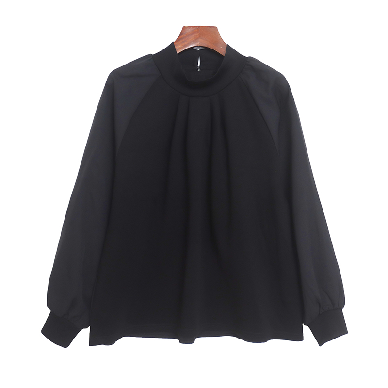 日单贵牌清爽宽松立领长袖衬衫