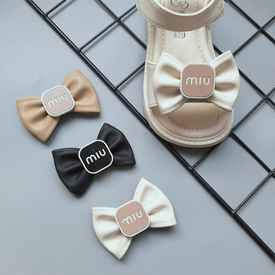 MIU蝴蝶结鞋花配饰百搭鞋子上装饰品单鞋扣可爱鞋花闪亮鞋扣一双
