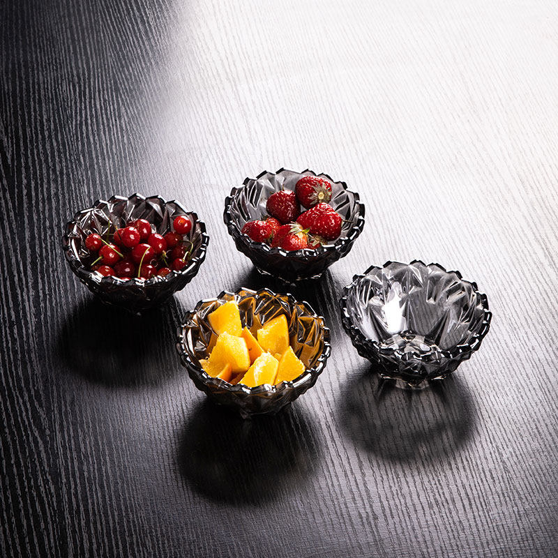 欧式家用水果盘糖果干果盘小号水果碗精致果碟客厅玻璃轻奢点心盘