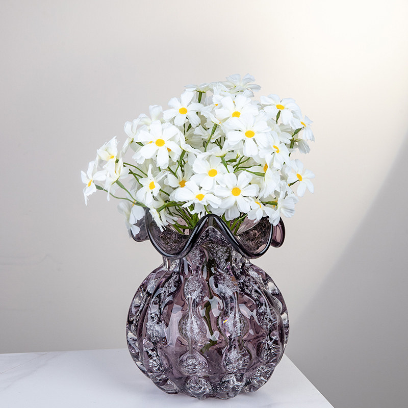 复古轻奢紫色琉璃福袋花瓶高档鲜花乾燥花插花器家居装饰桌面摆件,家居饰品,花瓶,淘宝优惠券,粉丝福利购,淘宝优惠卷