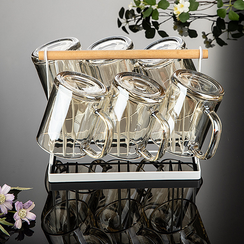 高级家用水杯套装耐高温玻璃杯大容量待客泡茶杯轻奢高档加厚杯子