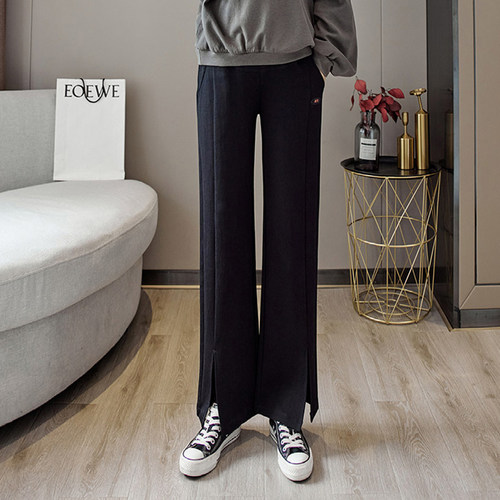 女装春秋款孕妇高腰托腹裤 怀孕期孕妇裤微辣脚口开叉款YIFEI9929