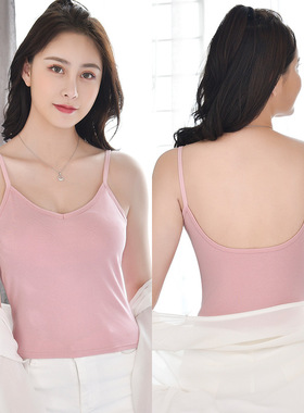 夏款小吊带背心女内搭性感辣妹无袖美背外穿白色孕妇打底上衣WLJ