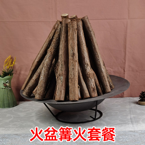 原树枝木柴户外野炊装备组合篝火
