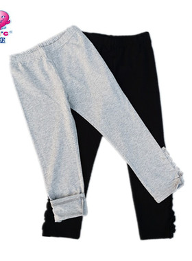 童装女童春秋款184066松紧腰针织纯棉百搭柔软透气时尚薄款打底裤