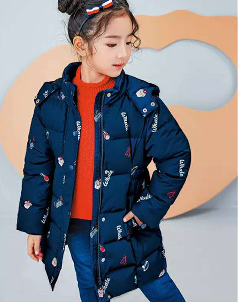 海威迩童装女童冬新款连帽羽绒服图片
