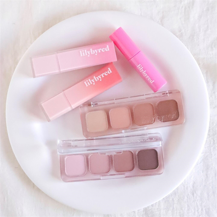 韩国lilybyred新品四色眼影盘哑光珠光大地色水雾唇釉无花果自然