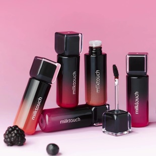 milktouch韩国新品樱桃唇釉染唇液black peel off撕拉唇彩黑色