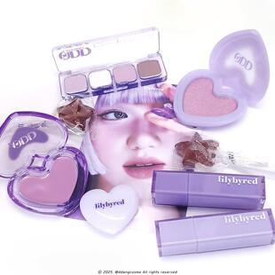 lilybyred新品韩国眼影盘腮红唇釉高光唇颊两用限定mini爱心细闪