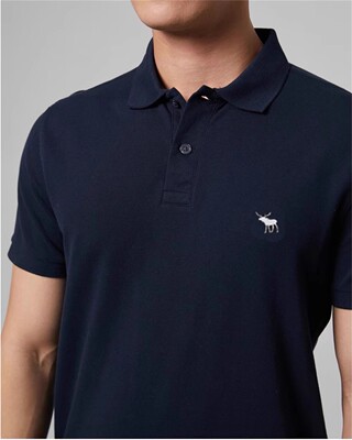 AF短袖翻领POLO衫半袖t恤男士上衣纯色大码简约保罗衫潮小鹿刺绣
