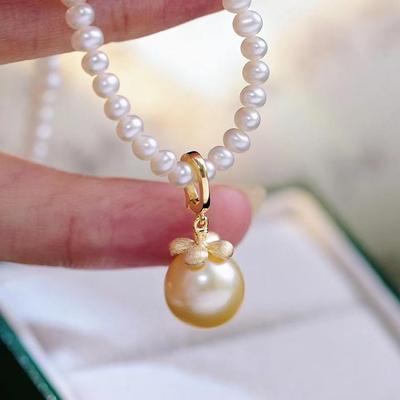 DIY珍珠配件S925银万能扣吊坠托