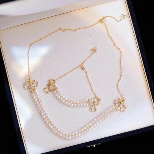 DIY珍珠配件S925银手链项链套装